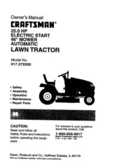 Owner’s Manual Sears Craftsman 25.0 HP Lawn Tractor 46” Mower - Model 917.272200