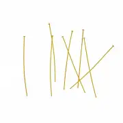 Gold Tone Brass Flat Head Pins - 60mm - 15 Pieces - PIN113