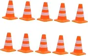 Yardwe 10Pcs Traffic Cone Playset Road Sign for Educational Role Play Lightweight and Compact Design for Imaginative Play for Childrens Learning Activities