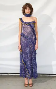 [SIEDRÉS] Monica Ruffled Chiffon Maxi Dress