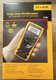 FLUKE 179 Digital Multimeter w/ Test Leads Temperature & Measurement Probes N