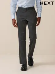 Grey Slim Fit Plain Front Smart Trousers 2 Pack (F20521) | $76