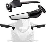 Lwlusup Racing Motorcycle Rear View Mirrors, 360° Rotating Stealth Mirrors Compatible with Honda CBR300R CBR500R CBR600RR CBR1000RR, Kawasaki Ninja 300 400 650, Suzuki GSXR 600 750, Yamaha, Ducati