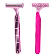Livingstone Disposable Shaving Razors Twin Blade with Handle and Lubricating Strip Pink 5 Bag x20