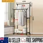 Clothes Stand Double Rack Cloth Hat Hanger Coat Hook Hat Scarf Storage Metal AU