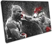 Bold Bloc Design - Mike Tyson Boxing Grunge Sports 135x90cm SINGLE Canvas Art Print Box Framed Picture Wall Hanging - Hand Made In The UK - Framed And Ready To Hang 13-8044(00B)-SG32-LO-F