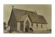 St George's church Napinka (Manitoba) Exterior of church in town Old Photo