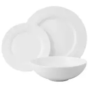 NEW Wilkie Brothers Rim Royale White Dinner Set 18pce