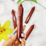 5Pcs Set Red Jasper Crystal Wand Hand Carved Crystal Tower Crystal Carved Point