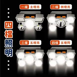 LED五頭飛機燈 強光頭燈 頭戴式 戶外礦燈頭燈 釣魚燈夜釣燈 探照燈 充電頭燈 頭燈 照明燈【小麥購物】【G356】