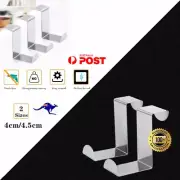 4/6X Over Door Hook Stainless Kitchen Cabinet Clothes Hanger Organizer Holder AU