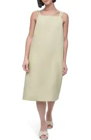 DKNY Tie Strap Linen Tank Dress in Tea Green at Nordstrom, Size Small
