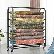 Large Cart for Textile Fabrics Display with Adjustable Bar to Hang and Frantable Wheels.Commercial Organizer for Vinyl Rolls, Films That Change Color for Cars, M
