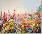 TUMOVO Adults' Paint-by-Number Kits Garden in Full Bloom Painting by Number Kits On Canvas Colorful Flowers Oil Painting Flameless Paint by Numbers for Adults Beginner(16X20 Inch)