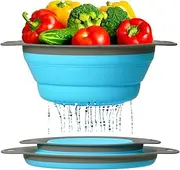 Comfify Ultimate Kitchen Strainers Set of 2 - Collapsible Silicone Colanders for Easy Storage by - Use with Pasta & Veggies or as a Fruit or Berry Bowl with Strainer - Irreplaceable for Campers & RVs