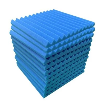 48 Acoustic Soundproof Foam Sound Absorbing Panels 30×30×2.5cm | Blue
