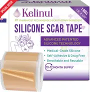 Silicone Scar Tape 1.6"x120" Roll for Keloid, C-Section, Acne, Surgery Scars