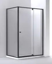 900x870-1000mm Black Square Corner Pivot Door Adjustable Framed Shower Screen