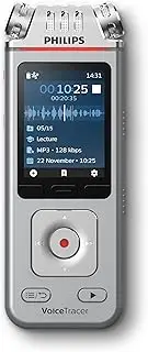 Philips DVT4115 Voice Recorder, MP3, HiFi Microphones with Sembly AI for Voice Recognition for Multiple Speakers, Creating Summaries, Meeting Logs and to-Do Lists