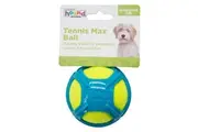 Tennis Max Fetch Dog Ball with Rubber Shell (Blue) - Medium