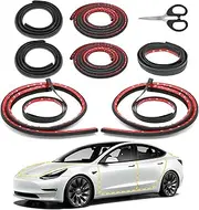 Car Weather Stripping for Tesla Model 3, Soundproof Seal for Wind Noise Reduction, Door & Trunk & A/B Pillar Rubber Seals