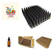 1oz Amber Glass Dropper Bottles 30mL with Tapered Glass Droppers - Pack of 99