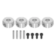 Aluminum 12mm Wheel Hex Hubs Drive Adapters Silver 7mm Thickness for RC Car