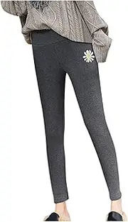 [Generic] Women Fleece Lined Leggings Thermal Cashmere Pants High Waist Tummy Control Winter Warm Sweatpants for Cold Weather