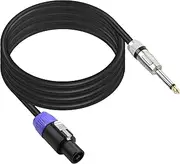PNGKNYOCN Speakon to 1/4 TS Speaker Cable,NL2FC 2 Pin Speakon Male to 6.35mm (1/4") Mono Male Audio Amplifier Speaker Cord（2M/6.6FT）
