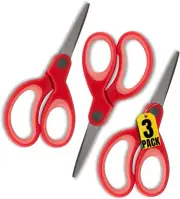 Kids Scissors Pointed Tip, Children Scissors, Craft Scissors, 5-Inch, Red Two-To