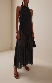 [Moré Noir] Philippa Cotton-Silk Voile Dress
