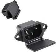 Oiyagai 10 Pcs AC 250V 10A IEC 320 C14 Panel Mount Plug Adapter Power Connector Socket w Spring Cover