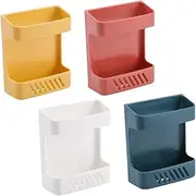 Mikinona 4Pcs Boxes Wall Mounted Storage Boxes Multi Functional Punch Cosmetic Organizers Durable Holders for Sundries Remote Control and Phone Charging