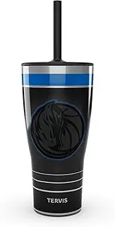 Tervis Traveler NBA Dallas Mavericks - Night Game Triple Walled Insulated Tumbler Travel Cup Keeps Drinks Cold & Hot, 30oz with Straw Lid, Stainless Steel