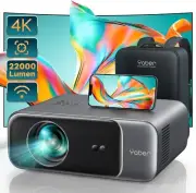 【Auto Focus/Keystone】 4K Projector, YABER 22000 Lumen Portable Projector with Wi