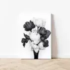 Elegant Black and White Flower Vase Wall Art Canvas Unframed/Framed