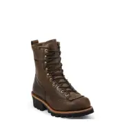 Chippewa Men's Paladin Bay Apache Waterproof Logger Brown Boots 73100