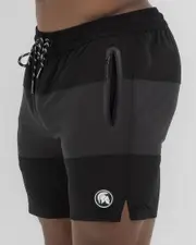 [Sparta] Sparta Men's Panelled Elastic Waist Shorts in Black Size Small S Black