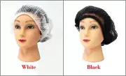 Disposable Mob Caps, Polypropylene, Latex-Free, Size: 21" | Color: White, Black