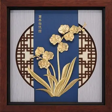 金箔畫 純金 素雅系列 蘭【蘭香怡德】30x30cm