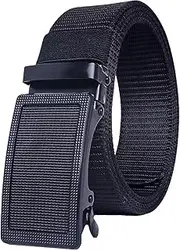 [Dcvmvmn] Men's Automatic Buckle Belt Casual Unisex Canvas Belt Outdoor Nylon Belts For Men, Cfknl-bk