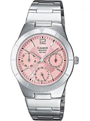Casio Collection LTP-2069D-4AVEG Pink Dial Grey Stainless Steel Womens Watch
