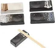 ELAYARD 4pcs Japanese Ceramic Chopstick Rest Set Elegant Chopsticks Holders for Spoon Fork Decorative Tableware for Home Dining Unique Japanese Style Design