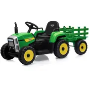 Rovo Kids Electric Battery Operated Ride On Tractor Toy Remote Control Green And Yellow Kids Ride On Toys