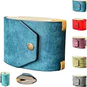 [Generic] The Genuine Leather Cash Wrap Wallet,Fast Cash Access Money Holder,Handy Purse Bands with Magnetic Clasp,Small Compact Pocket Wallet Organizer,Simple Wallets Money Travel,Holds 1–99 Bills (Blue)