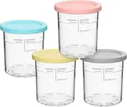 [TFUTLT] 24oz Containers Replacement for Ninja Creami Deluxe Pints and Lids - 4 Pack,Compatible with NC500 NC501Series 11-in-1 Deluxe Ice Cream Maker