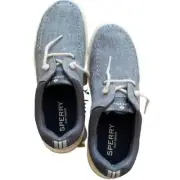 SPERRY NIB TOPSIDER SNEAKER SHOES FOR WOMEN in GRAY & WHITE Size-9.5