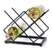 Countertop Wine Rack - 5 Bottle Freestanding Modern Gold Metal Small Wine Rac...