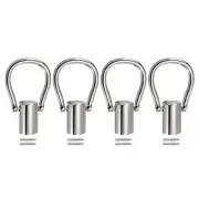 0.51" Cord End Cap Terminator Cord Finding for Tassel Jewelry Making 4Pcs Silver