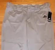 NEW Adidas Baseball Pants Mens XL Solid Grey Relaxed Fit Open Bottom CLIMALITE